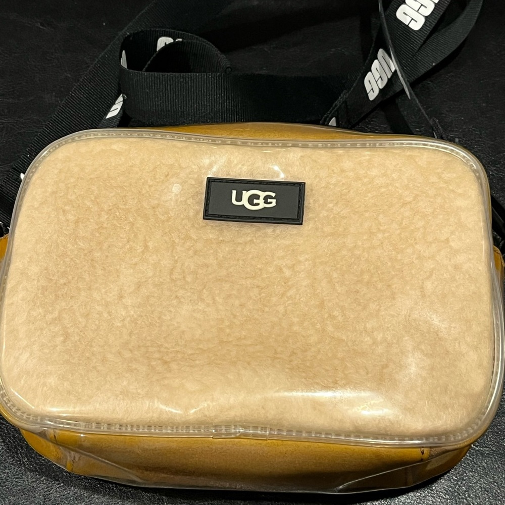 UGG Tan and Cream Shearling Bag Crossbody purse Janey II - Picture 1 of 7